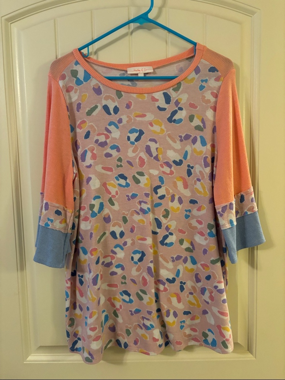 Colorful Pastel Animal-Print Tunic Top - Multicolor